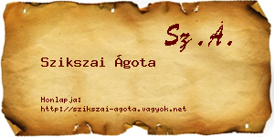Szikszai Ágota névjegykártya